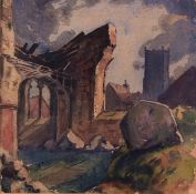 AR Henley Graham Curl (1910-1989), "St Benedict's, Norwich", watercolour, signed and dated 1946