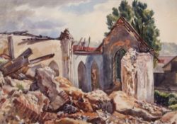 AR Frank William Leslie Davenport, ARCA (1905-1973), "After bombing, St Julian's Church, Norwich",