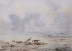 AR Jack Cox (1914-2007), Ducks in an estuary, watercolour, signed lower left, 24 x 34cm