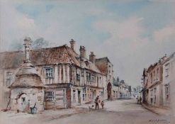 AR Arthur Edward Davies, RBA, RCA (1893-1988), "In Walsingham, Norfolk", pencil and watercolour,