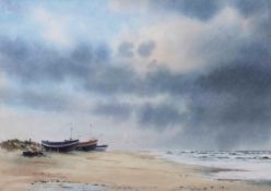 Adrian Taunton, EAGMA (born 1939), "A Norfolk beach", watercolour, signed and dated 87 lower left,