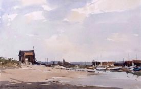 AR Edward Wesson, RI, RBA (1910-1983), "Walberswick", pen, ink and watercolour, signed lower left,