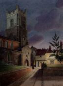 AR Tom Griffiths, FRSA (1902-1990), "St Georges Church, Tombland Alley, Norwich", watercolour,