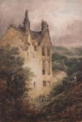 Attributed to John Sell Cotman (1782-1842), Figures by a cottage Watercolour, 26 x 18cm, mounted but