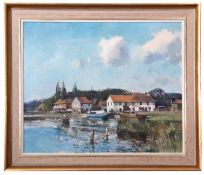 AR Stanley Orchart (1920-2005), "River Bure at Coltishall", oil on canvas, signed lower right, 50