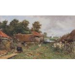 Miller Smith, RBA (1854-1937), "A glimpse of the river, Coltishall, Norfolk", watercolour, signed
