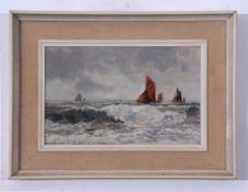 AR Cavendish Morton, ROI, RI (1911-2015), "Breakers and Barges", oil on board, signed and dated 1966