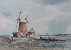 AR Arthur Edward Davies, RBA, RCA (1893-1988), "Marsh Mill, Runham", pen, ink and watercolour,