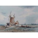 AR Arthur Edward Davies, RBA, RCA (1893-1988), "Marsh Mill, Runham", pen, ink and watercolour,