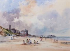 Adrian Taunton, EAGMA, (born 1939), "On Cromer Beach", watercolour, signed and dated 91 lower
