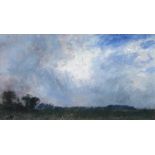 AR John Bond (born 1945), "Landscape III", oil on card, initialled lower left, 12 x 20cm