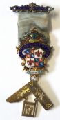 Hallmarked silver gilt and enamel Masonic jewel for the Suffield Lodge No 1808