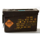 Late 20th century ammunition case to contain 200 linked rounds of 7.62mm ammunition
