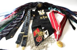 Collection of various Norfolk interest Masonic sashes together with a collection of various