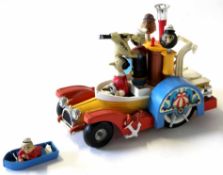 Model of Popeye and Olive in a vintage car