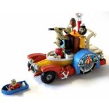 Model of Popeye and Olive in a vintage car