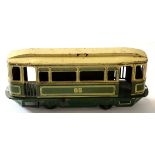 1930s tin plate tram No 65, possibly by Shuko, "Made in Germany" mark to side