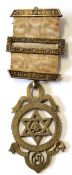 Hallmarked silver Masonic badge with Latin motto
