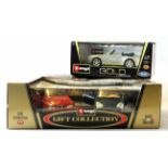 BURAGO - Gift Collection Porsche and BMW together with BURAGO - Gold Collection Porsche 911 boxed