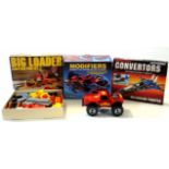 Grandstand Converters Deltarian fighter and a Palitoy big loader construction set