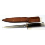 Hunting knife by William Rodgers with Wilkinson blade in leather sheath