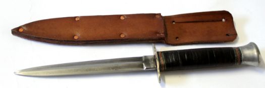 Hunting knife by William Rodgers with Wilkinson blade in leather sheath