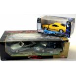 MOTOR MAX - Ford 1998 Mustang together with MAISTO - 1970 Ford Mustang Boss 302, both boxed (2)