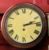 Large railway station clock, the dial with Roman numerals, 38cm diam