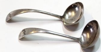 Pair of silver plated small serving ladles bearing RAF crest, each approx 15cm