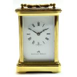 Brass carriage clock, Swiss made by Matthew Norman, 11cm high