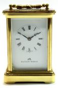 Brass carriage clock, Swiss made by Matthew Norman, 11cm high