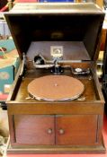 HMV Model 103 gramophone in dark oak case