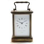Early 20th century brass carriage clock by Matthew Norman, 11cm high