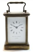 Early 20th century brass carriage clock by Matthew Norman, 11cm high