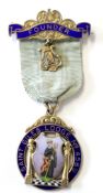 Silver gilt and enamelled Masonic founder's jewel for the St Giles Lodge No 4569