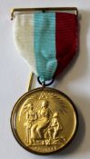 Masonic medal and ribbon with inscription, The Honourable Testimonial Masonic Charity &