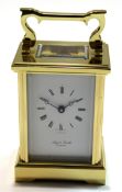Mid-20th century brass carriage clock, Swiss movement, 12cm high