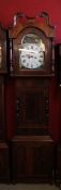 Mid 19th century longcase clock, the dial inscribed "William Buxton, Bishop Auckland", with swan