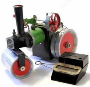 Model of a steam engine and road roller