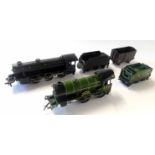 Meccano Hornby locomotive "Yorkshire" in green livery with an LNER tender, together with a further