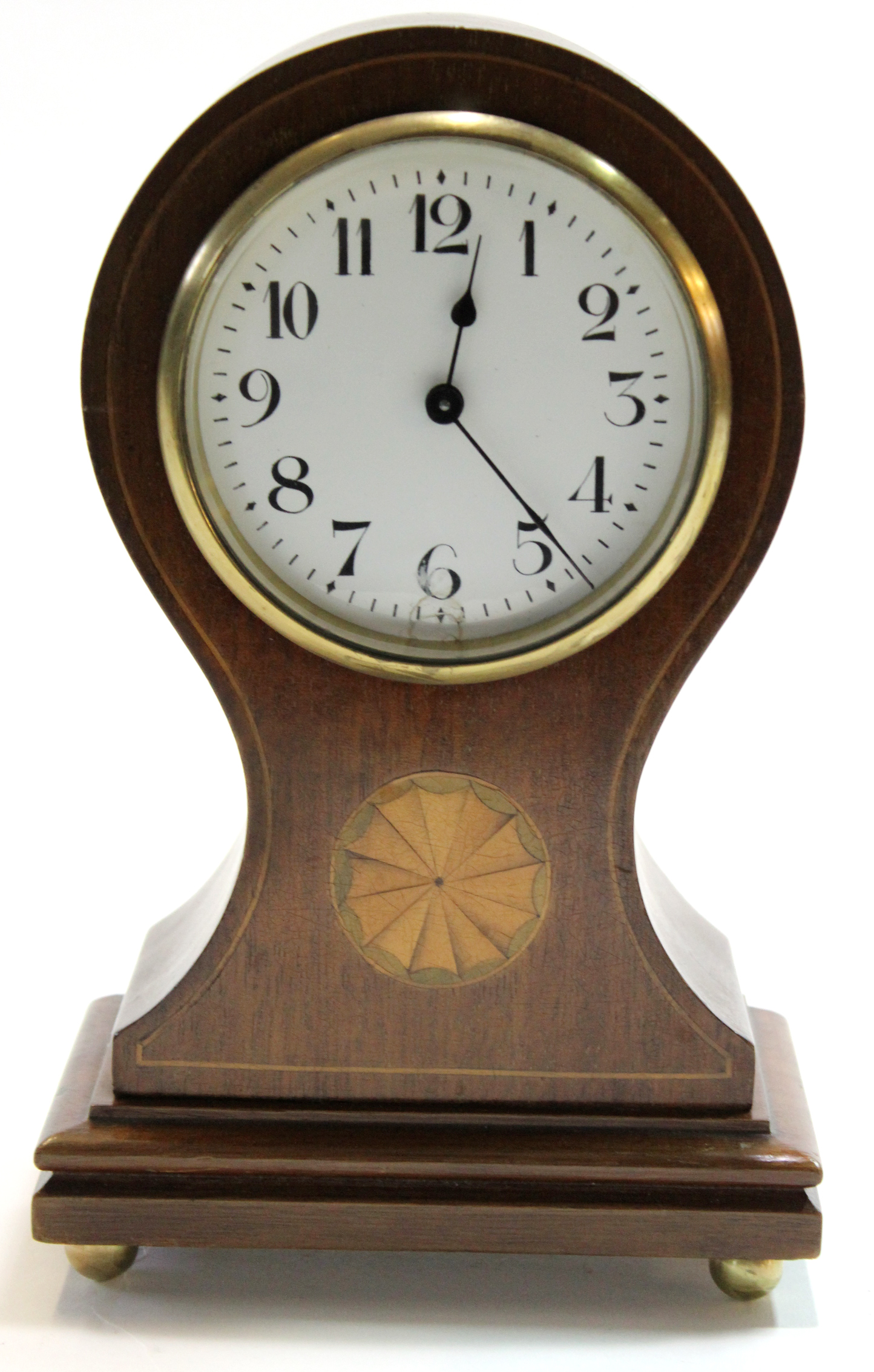 Edwardian bracket clock by S Money of Lowestoft, the clock in lancet style case with brass handles - Image 4 of 4