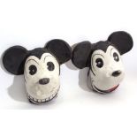 Pair of 1930s Halloween masks modelled as Mickey Mouse, made for the German market circa 1930s