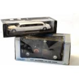 Model of a 2003 Lincoln limo in original box, together with a boxed 1956 Ford F100 tow truck