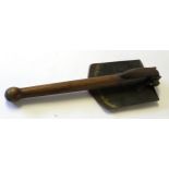 Mid-20th century military entrenching tool, or folding spade, dated 1964
