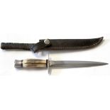 Small dagger with bone handle, the blade marked William Rodgers - Sheffield