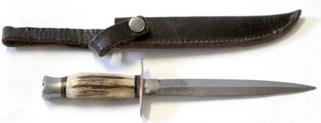 Small dagger with bone handle, the blade marked William Rodgers - Sheffield