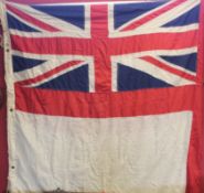 Vintage (circa mid-20th century) Naval issue white Ensign, size approx 2.5m x 1.5m