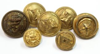 Packet: selection various Naval interest tunic buttons