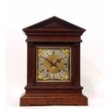 Early 20th century oak cased 8-day mantel clock, Winterhalter & Hoffmeier, the architectural case