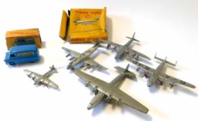 Dinky model of a Bedford 10cwt Ovaltine van No 481, together with a Vickers Viscount airliner